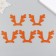 Decor "horns" 7.5x6 cm red set 5 pcs foam glitter