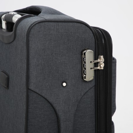 Small suitcase 24 "On the zipper, code castle, with extension, the color is gray-4