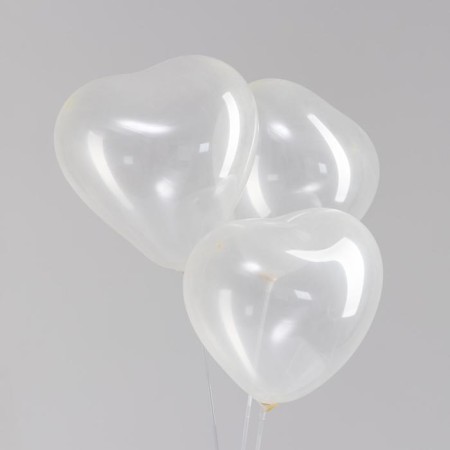 Latex heart 12 ", pastel, set of 100 pcs., Color transparent