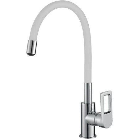 Juguni Luxe Capella kitchen mixer, with cauliflower, chromium color, white