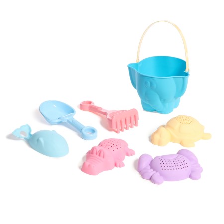 Sanding set No. 9 "Africa": bucket, 4 molds, spatula, rake, mix-9