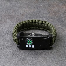 5B1 survival bracelet (paracord - 3 m, compass, whistle, fire, lantern), olive