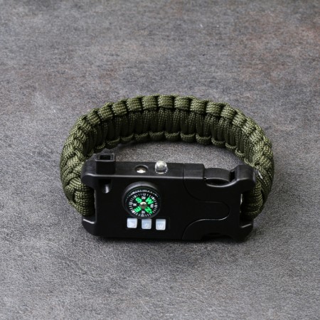 5B1 survival bracelet (paracord - 3 m, compass, whistle, fire, lantern), olive