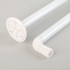 Bathroom cornice is M-shaped, 80 × 80 cm, white color