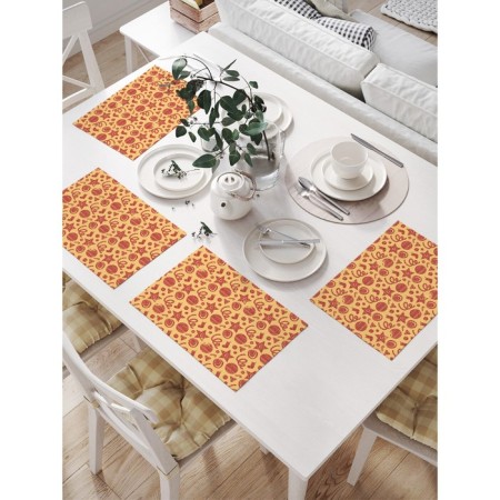 Set of napkins for setting the table "Folk jewelry", rectangular, size 32x46 cm, 4 pcs
