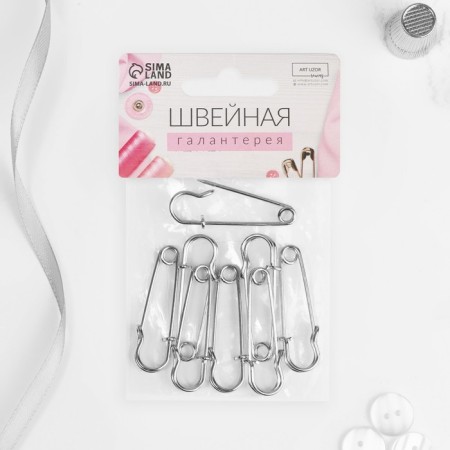 Hat pins, 45 mm, 10 pcs, silver color-4