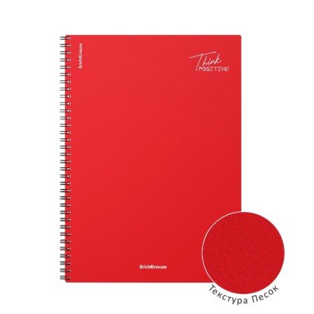 A4 notebook 80 sheets, a cage on a spiral, Erichkrause, "Words" plastic cover red-3