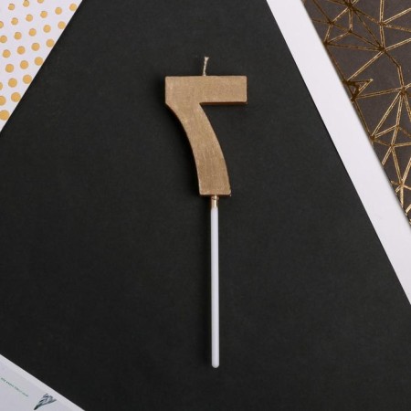 Candle for the cake, number "7", champagne.-3