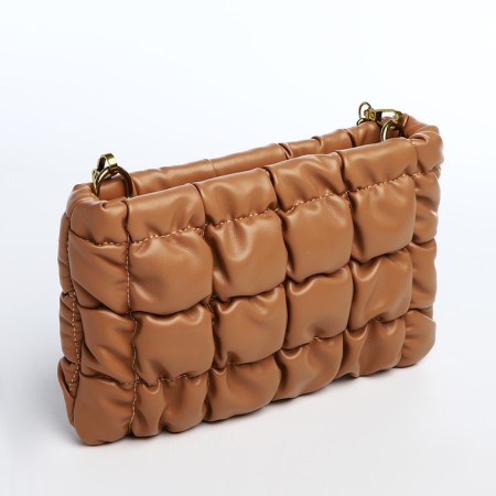 Lightning bag, long chain, brown color-1