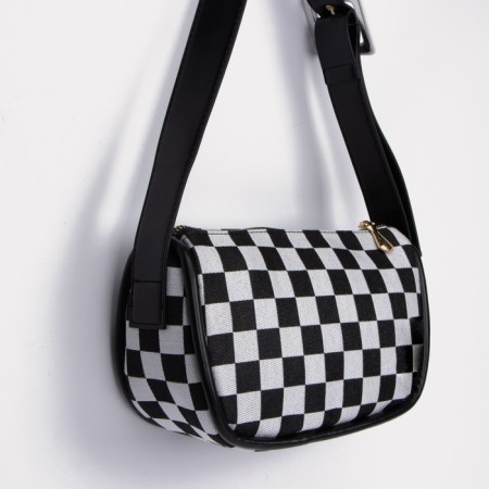 Bag-Cross-Bodi with a zipper, the color is gray/black-1