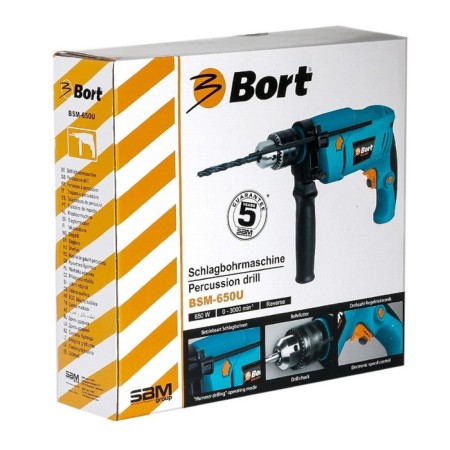Shock drill Bort BSM-650U, 650 W, 3000 rpm, ZVP 13 mm, 1 speed, reverse-3