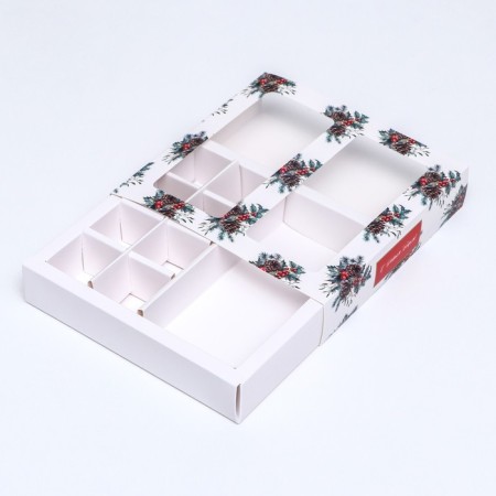 Box for sweets, 8 sweets and chocolate, 17.7 x 17.7 x 3.8 cm "bumps"-8