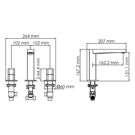 Wasserkraft Naab 8635 shell mixer, two -wound, built -in, brass-2