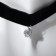Choker "Strazinka" rhombus, white color in silver, 33 cm