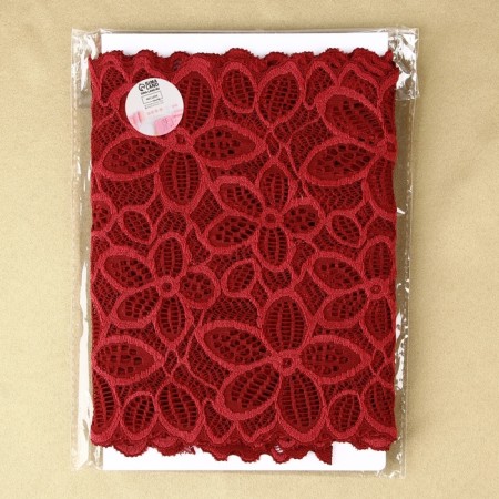 Lace elastic fabric, 180 mm × 2.7 ± 0.5 m, burgundy color-4