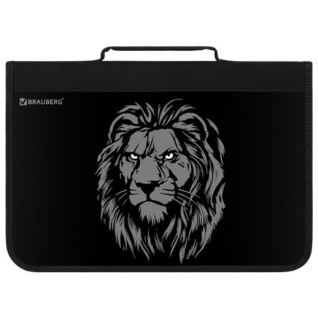 Brauberg A4 Lightning folder with a pen, with an organizer, 1 department, "Savage Lion", 272218