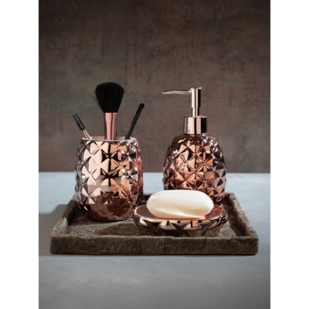 Axentia Copper glass, for a bathroom made of copper -colored dolomite, Ø 9x10.5 cm-1