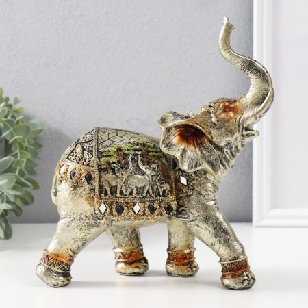 Souvenir Polystone "African Elephant, on the blanks" 23x20.5x8.5 cm-4