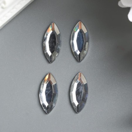 Decor for creativity Plastic "Rhinestial rhinestones. Transparent" (set 25 pcs) 1.8x0.9 cm-1