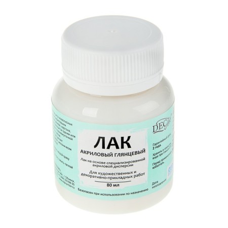 Acrylic glossy varnish, water -based, decart, 80 ml