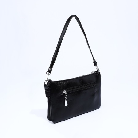 Bag Cross-Bodi with a zipper, black color-1