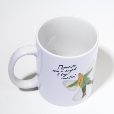 Ceramic mug "Snow Angel", 320 ml, white color-1