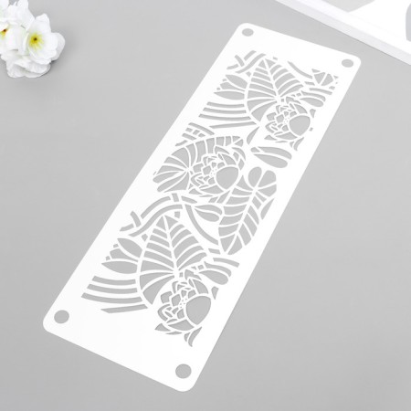 Stencil-beard "Flower picture. Lotus" 11x32 cm-1