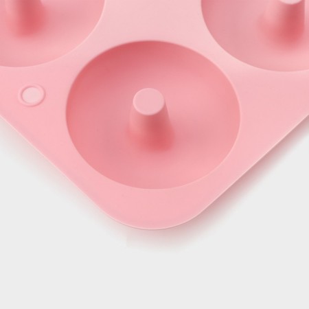Baking uniform “Donut”, silicone, 26 × 18 × 2.5 cm, 6 cells (d = 7.5 cm), peach color-4
