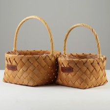 Set of wicker baskets, d26xn13.5/32 cm, d21xh12/27.5 cm, 2 pcs, sequoia