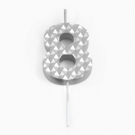 Candle in the cake on the skewer "honeycomb", the number is 8, 7 cm, silver-2
