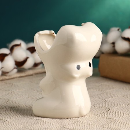 Pot "Hippo" White, 12x8x9cm-1