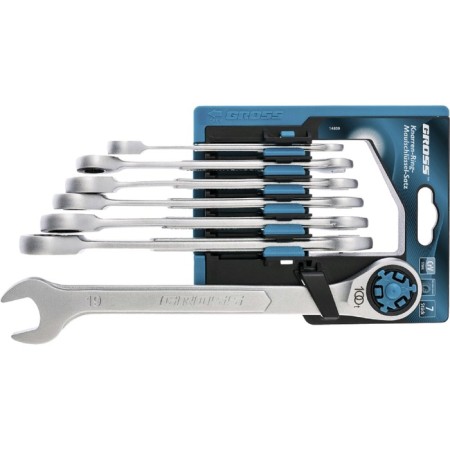A set of keys of the combined GROSS 14859, fragmentation, CRV, 8-19 mm, 7 pcs.