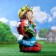 Garden figure "Gnome Girl Boy Cowdow with Grapes" 44x21x64cm