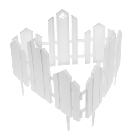 Decorative fence, 25 × 170 cm, 5 sections, plastic, white, "wonderful garden"-8