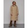 Coat insulated winter female, size 42, color light brown