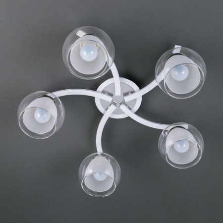 Ceiling chandelier Citilux "Christie" CL152150, 54x54x19 cm, 5x75W, E27, white color-12