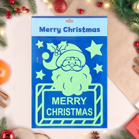 Stickers on the windows "New Year" Christmas tree and sled, 28 x 19 cm-1