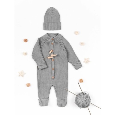 Cap with lapel Children's Amarobaby Pure Love Tot, size 46-48 cm, color gray color-14