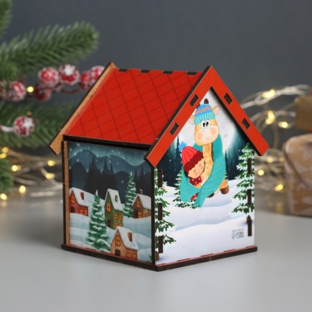 New Year's tea house "with love" 10.5x9.5x12 cm-1