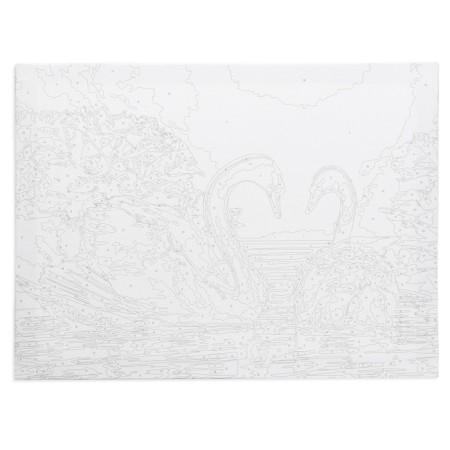 Picture on numbers on a canvas with a subframe "Swans on a quiet pond", 40 x 30 cm-2