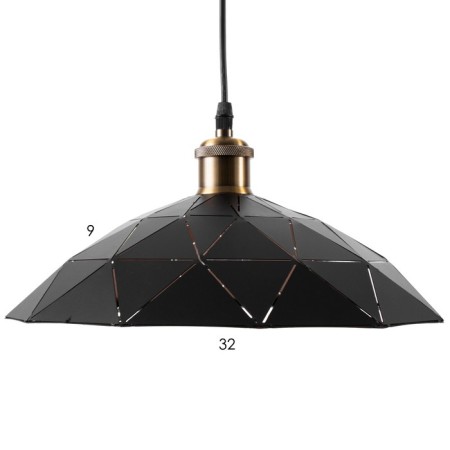 Suspension Bayerlux "perforation" E27 Black-gold 33x33x20-120cm-7