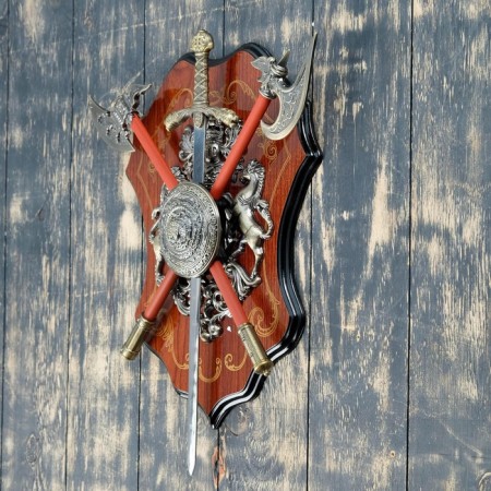Heraldry "Medusa Gorgon, two axes and a sword",-1