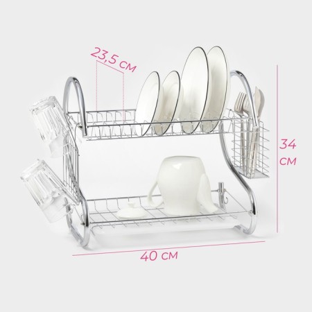 Drying dryer “Strak”, S-shaped, 40 × 23.5 × 34 cm, chromium color-2