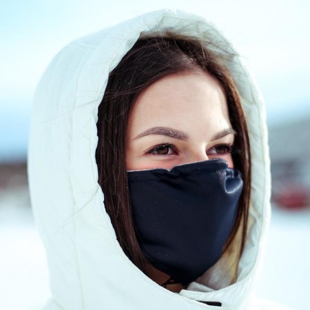 The mask is fabric, reusable, adjustable, packing 2 pcs, black-4