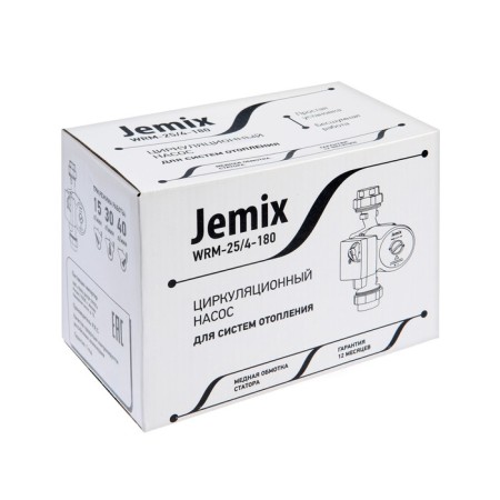 Circulation pump Jemix WRM-25/4-180, 70/50/35 W, pressure 3.5m, 40/30/15 l/min, without cable-3