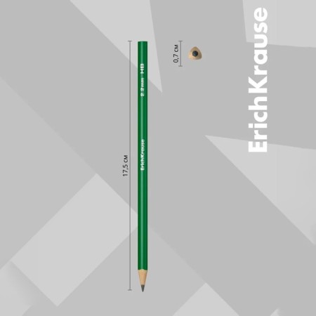 Pencil of black -graphic Erichkrause "Deep Classic Triangular", HB, Grifel D = 2.2 mm, wood, trihedral, in a tube, MIX-1