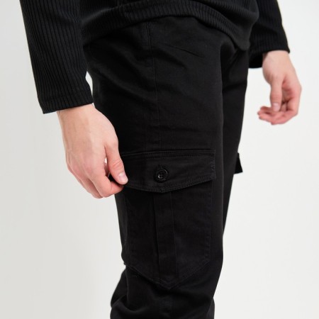 Joggers male, black color, size 32 (50)-4