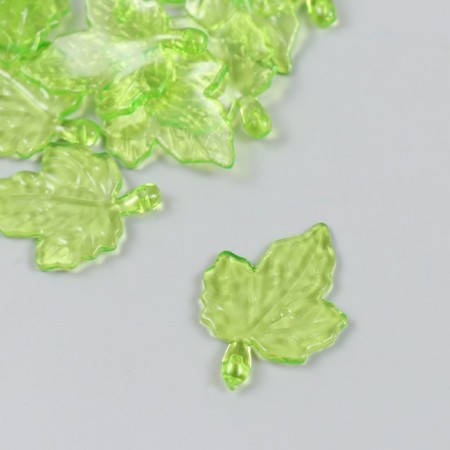 Decor for creativity plastic "Maple leaves" transparent green set 20 grams 0.4x5.6x5 cm