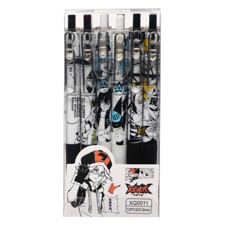 Automatic gel handle 0.5mm blue "anime", mix-3
