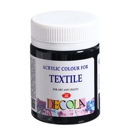 Fabric paint, bank 50 ml, ZHK Decola, black 4128810, (water -based acrylic)-1